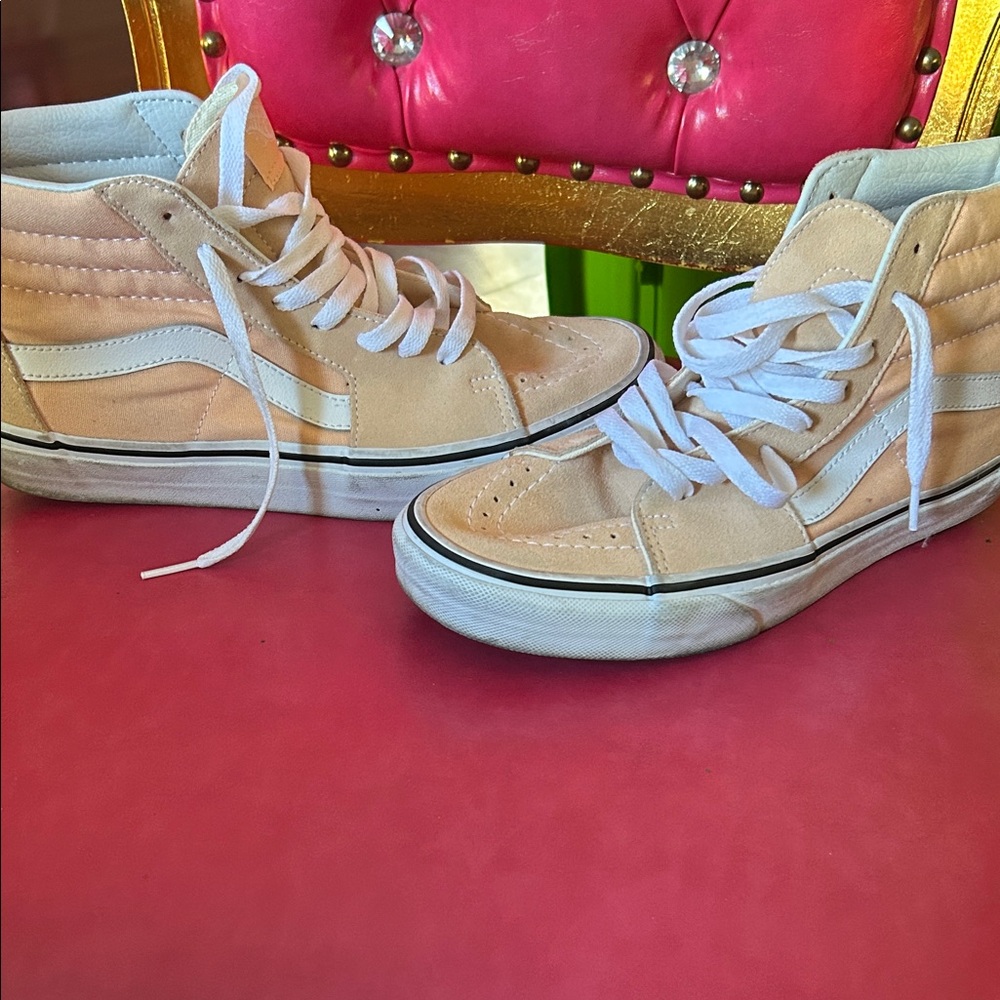 Vans High-Top Sneakers in Cream and White
